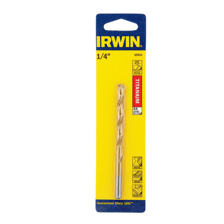 IRWIN BIT DRILL 1/4""TIN 135PT 63916